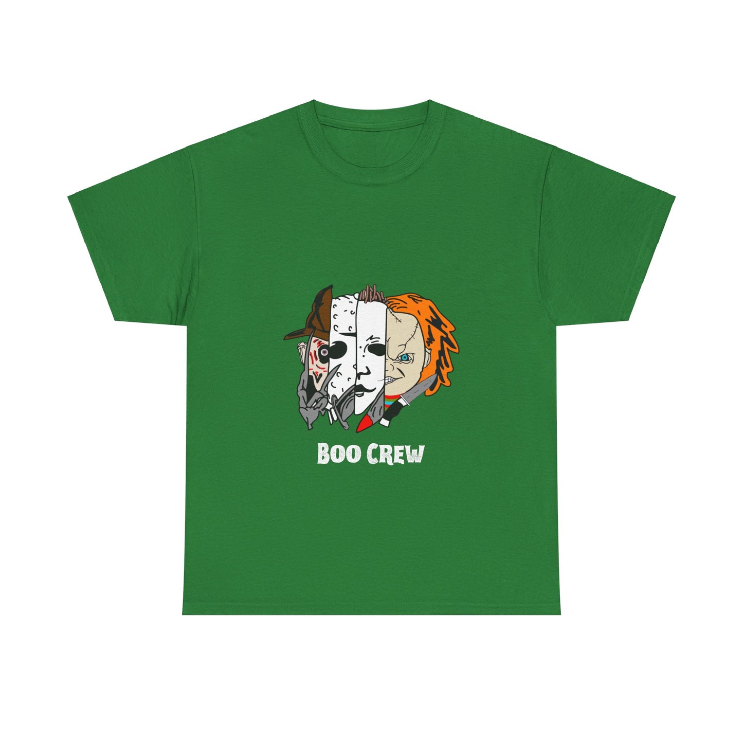 Boo Crew Halloween White Lettering Unisex Heavy Cotton Tee