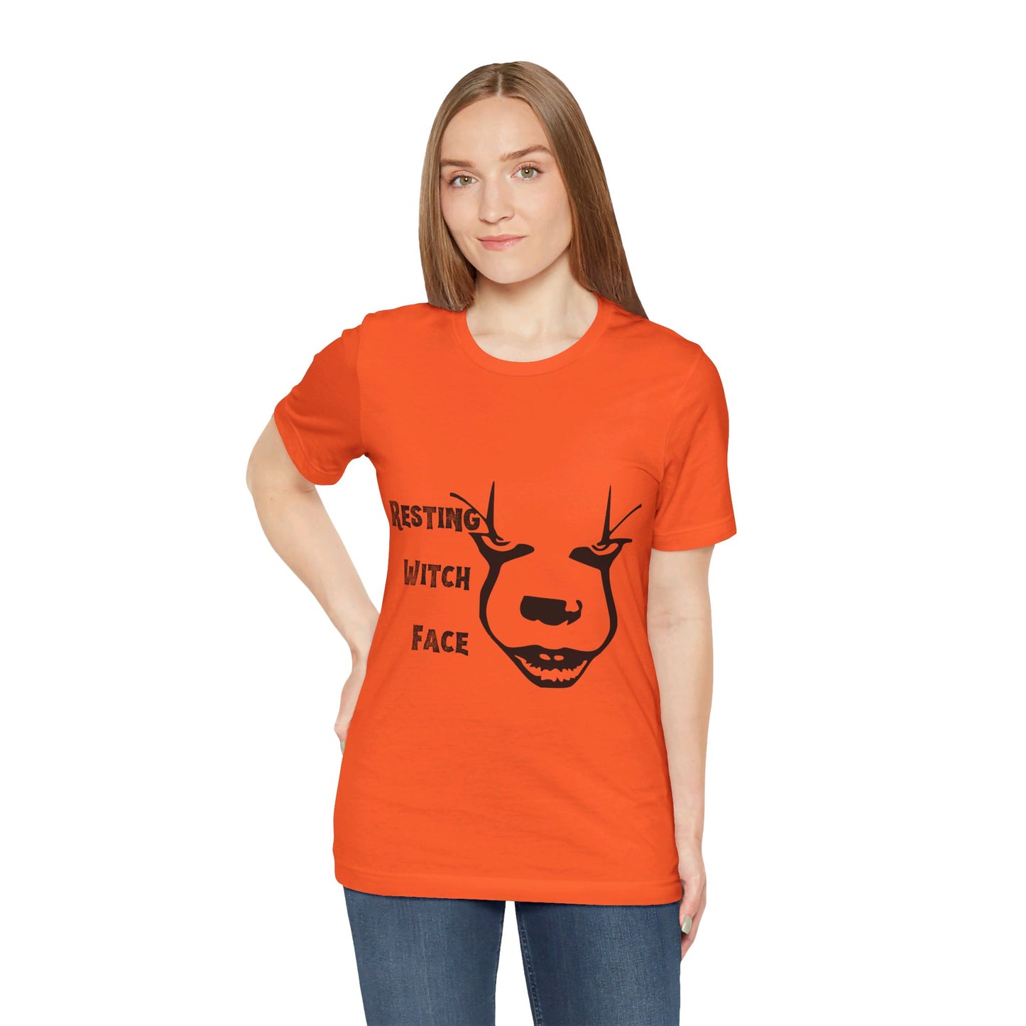 Resting Witch Face Halloween Collection Unisex Jersey Short Sleeve Tee