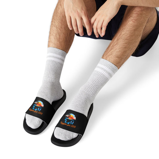 Men's Removable-Strap Slide Sandals — Adjustable Black Pool & Beach Slides