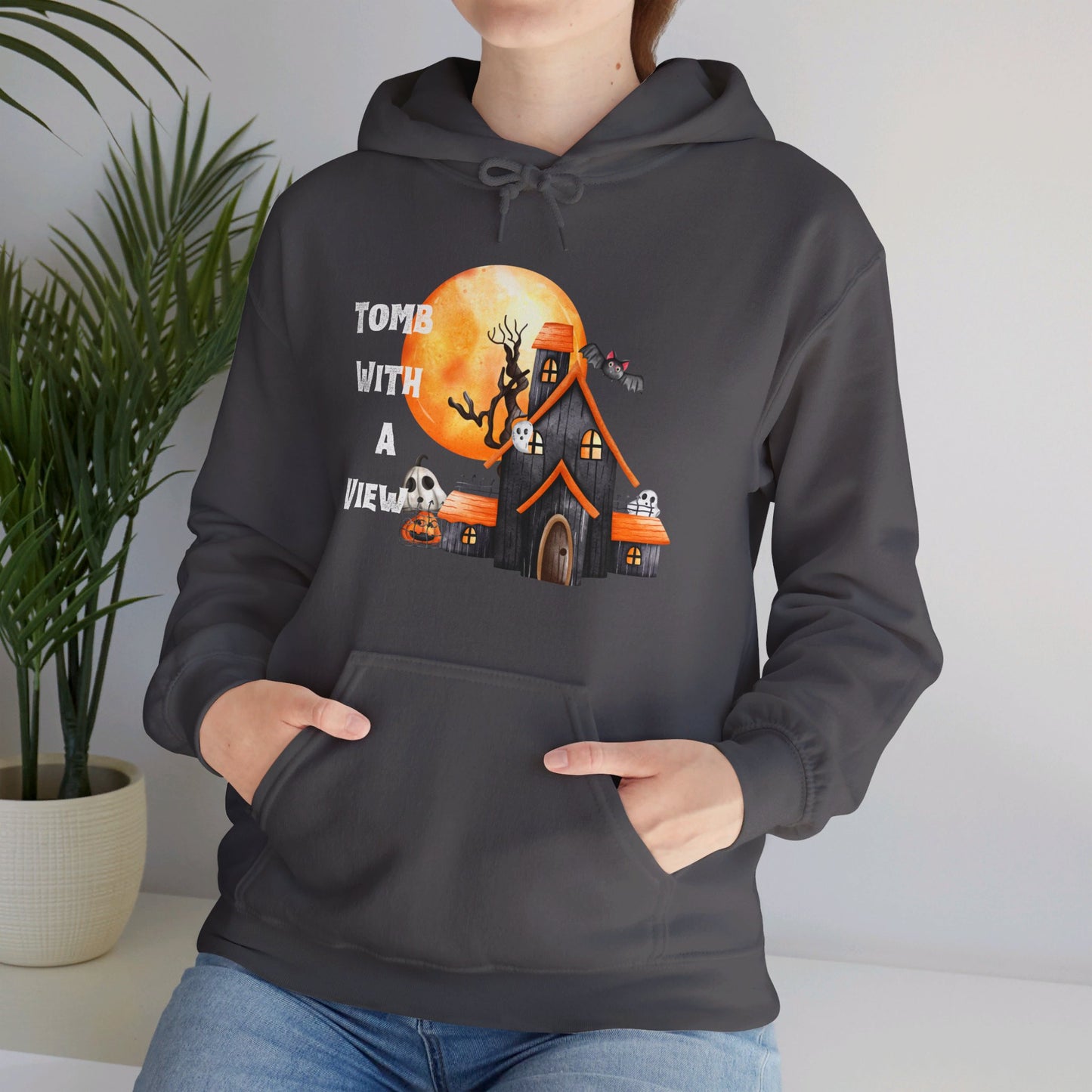 Tomb With A View Hoodie Halloween Unisex Heavy Blend™ Hooded Sweatshirt