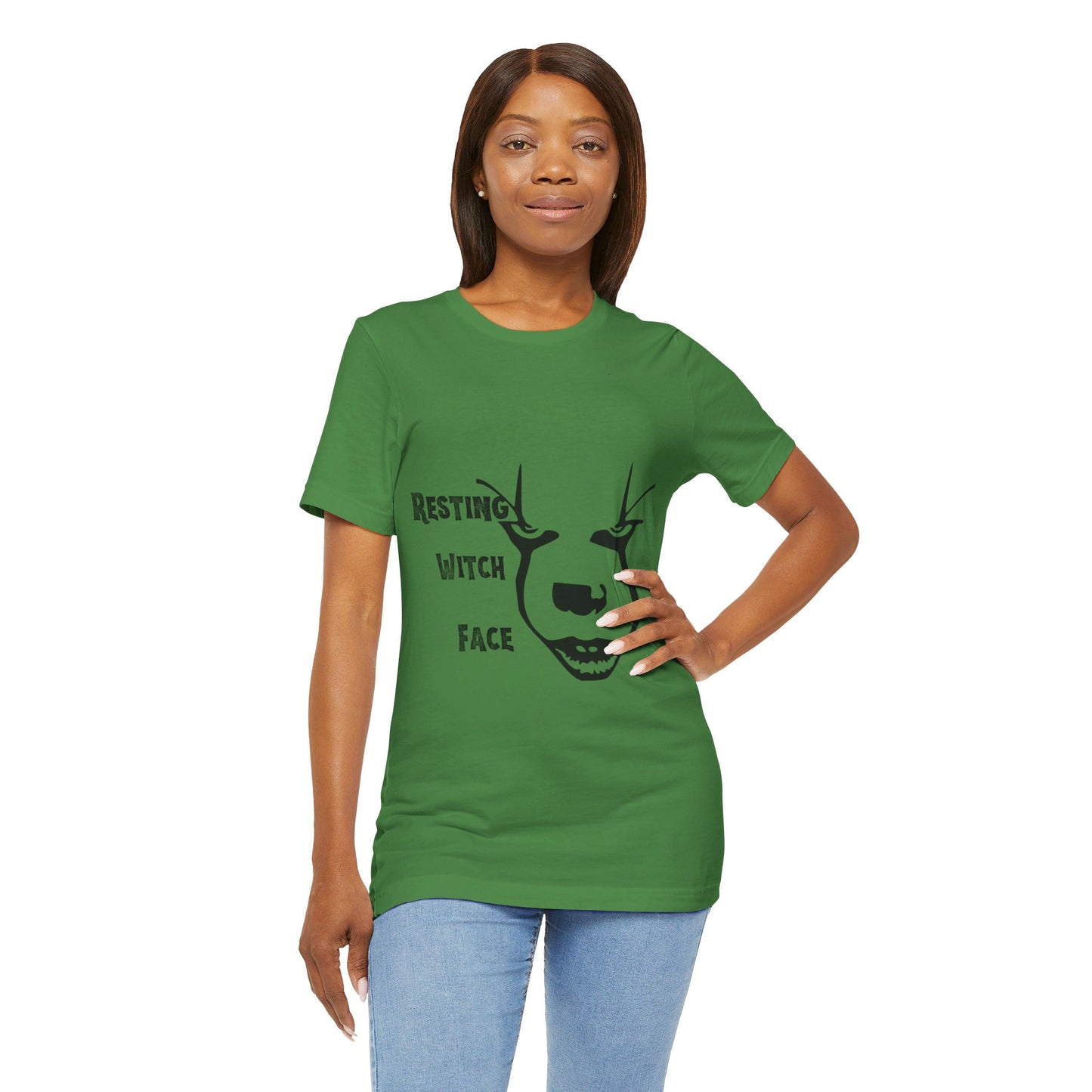 Resting Witch Face Halloween Collection Unisex Jersey Short Sleeve Tee