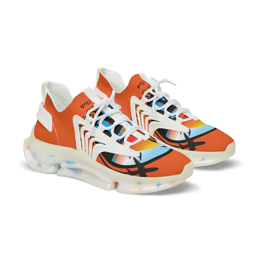 Men's Mesh Sneakers — Retro Palm Sunset Athletic Shoes