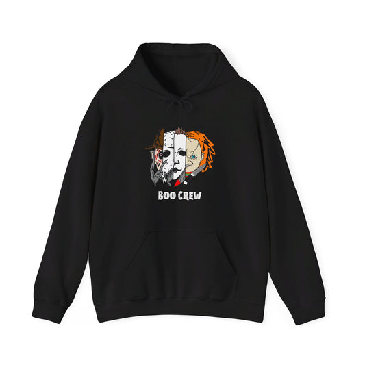 Boo Crew Halloween White Lettering Unisex Heavy Blend™ Hooded Sweatshirt