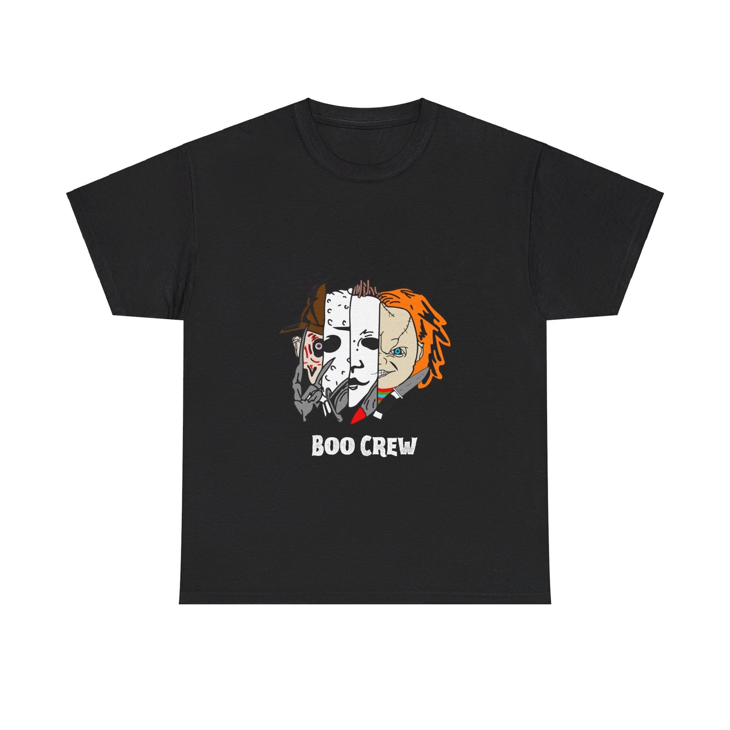 Boo Crew Halloween White Lettering Unisex Heavy Cotton Tee