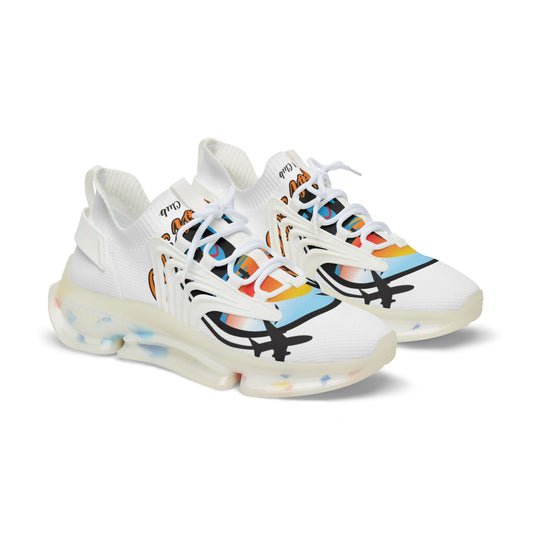 Men's Tropical Sunset Sneakers — Palm Tree Graphic Mesh Athletic Shoes