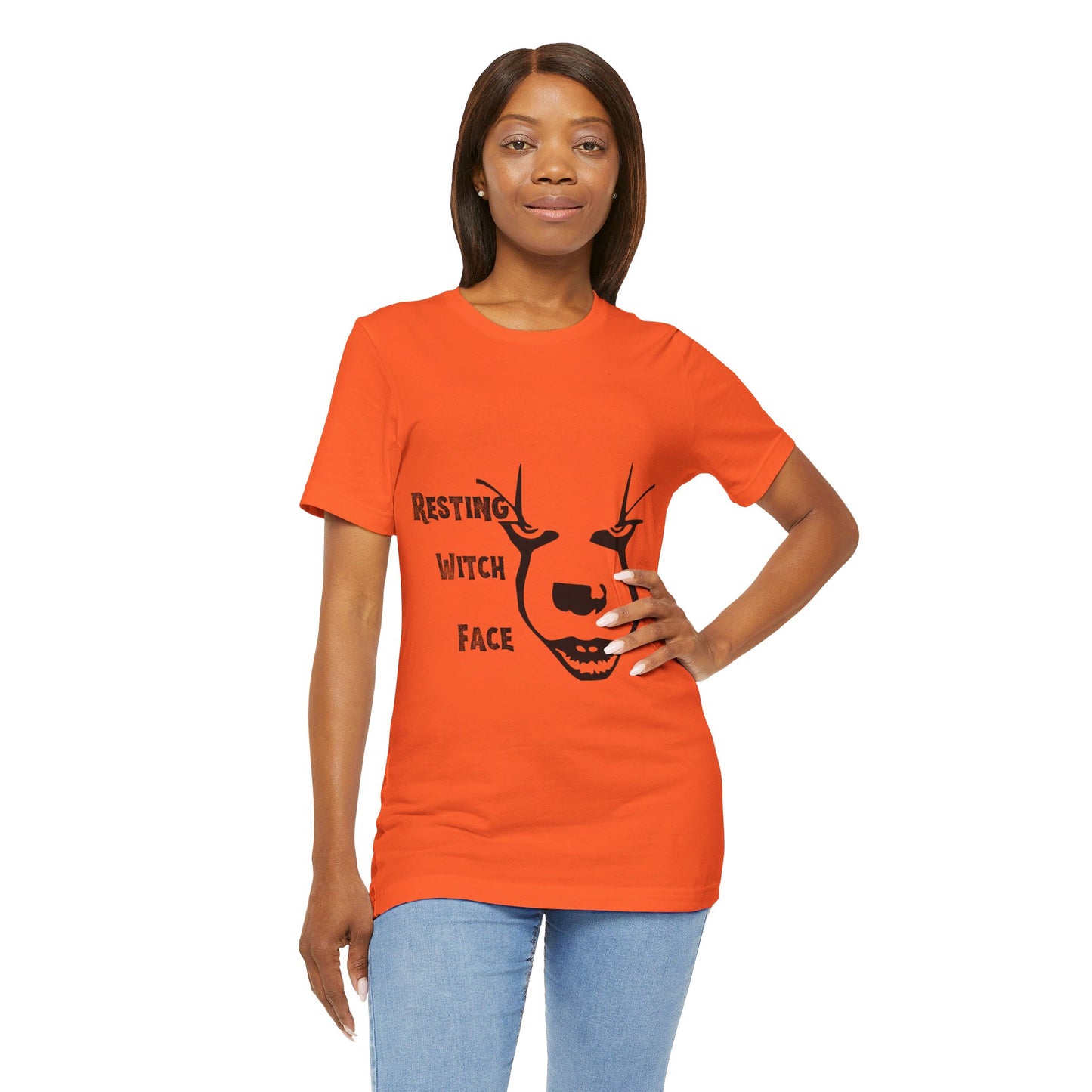 Resting Witch Face Halloween Collection Unisex Jersey Short Sleeve Tee