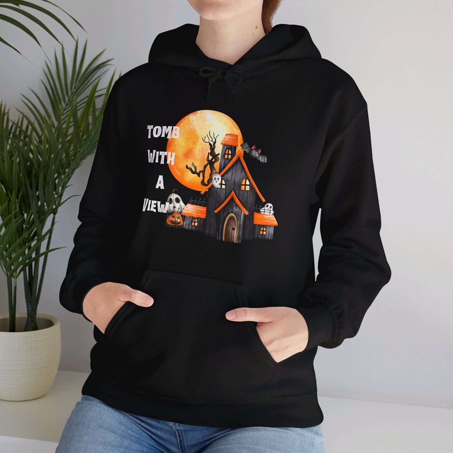 Tomb With A View Hoodie Halloween Unisex Heavy Blend™ Hooded Sweatshirt