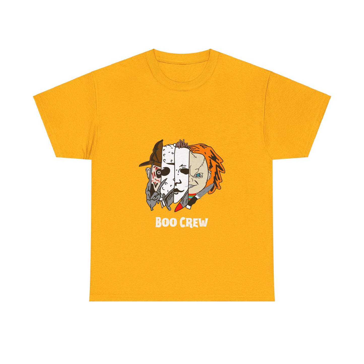 Boo Crew Halloween White Lettering Unisex Heavy Cotton Tee