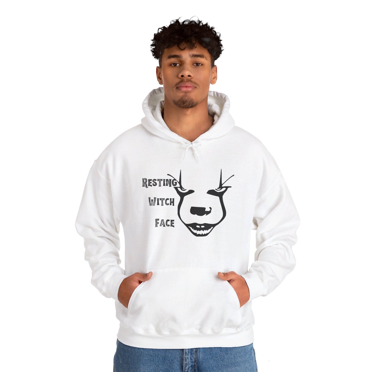 Resting Witch Face Hoodie Halloween Unisex Heavy Blend™ Hooded Sweatshirt