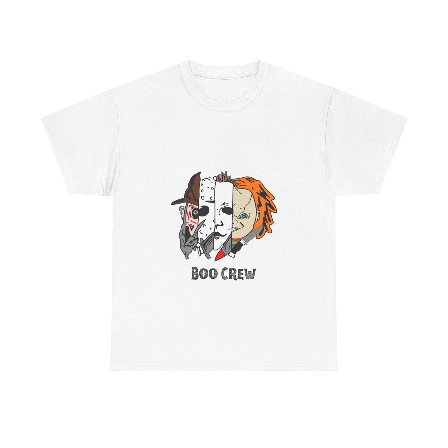 Boo Crew Halloween Black Lettering Unisex Heavy Cotton Tee