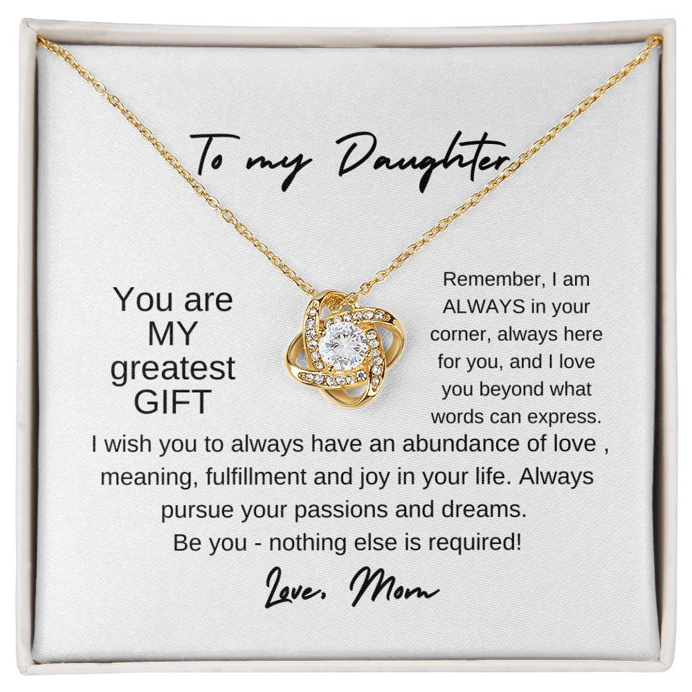 To My Daughter ~ Love, Mom | Back to School | Off to College | Love Knot Necklace