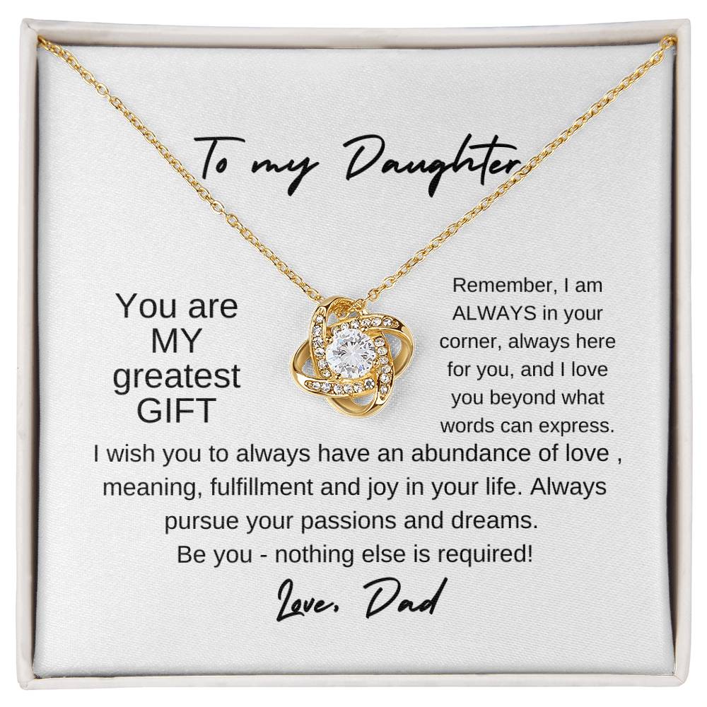 To My Daughter ~ Love, Dad | Back to School | Off to College | Love Knot Necklace