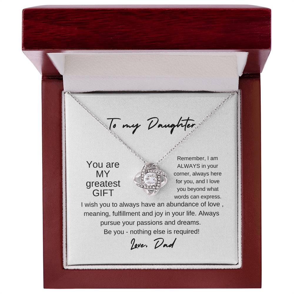 To My Daughter ~ Love, Dad | Back to School | Off to College | Love Knot Necklace