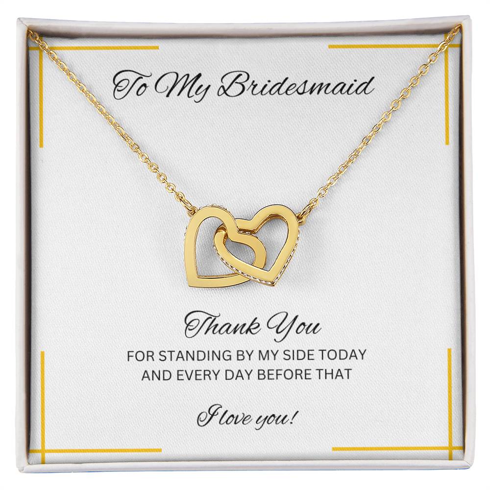 Bridesmaid | Bridal Party Gift | Interlocking Hearts Necklace