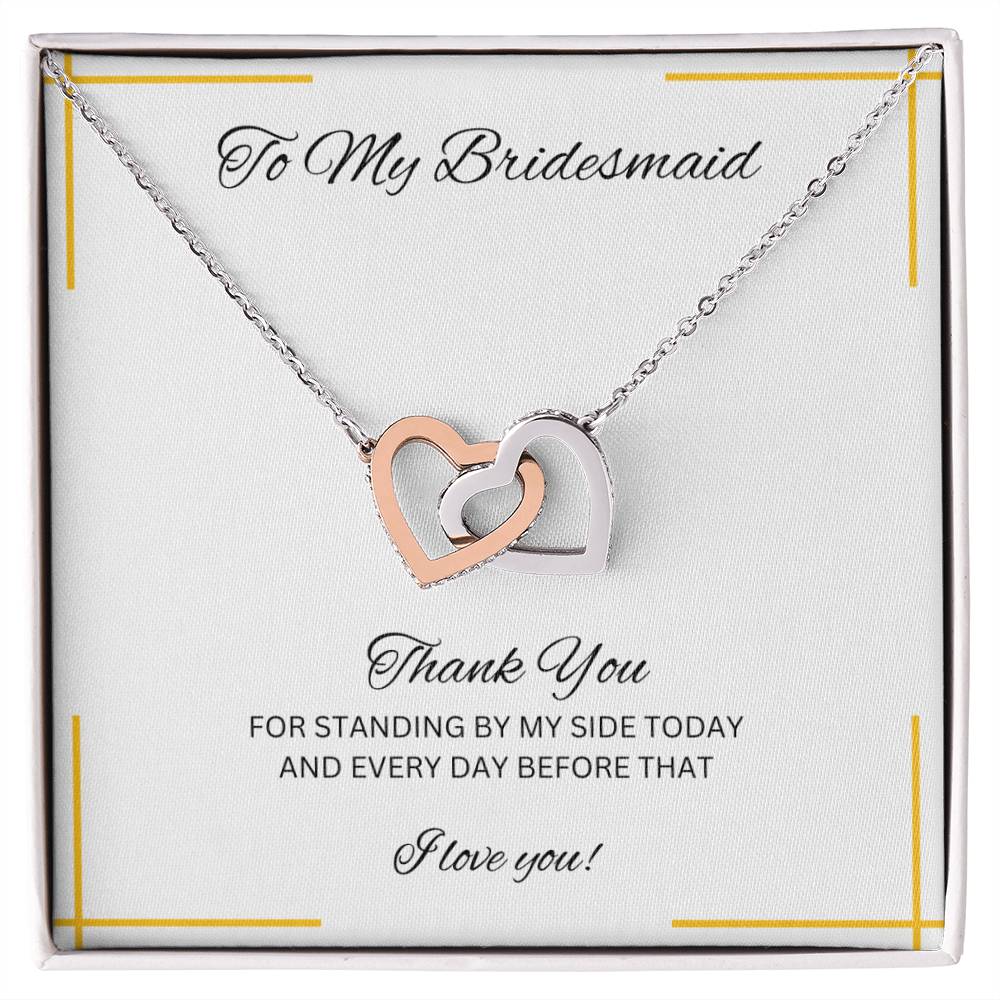 Bridesmaid | Bridal Party Gift | Interlocking Hearts Necklace