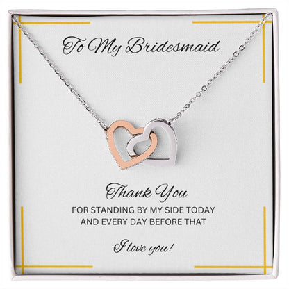 Bridesmaid | Bridal Party Gift | Interlocking Hearts Necklace