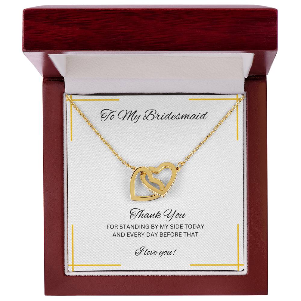 Bridesmaid | Bridal Party Gift | Interlocking Hearts Necklace