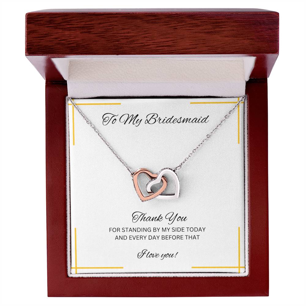 Bridesmaid | Bridal Party Gift | Interlocking Hearts Necklace