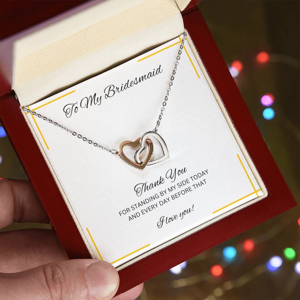 Bridesmaid | Bridal Party Gift | Interlocking Hearts Necklace